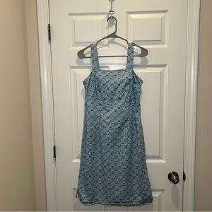 Liz Claiborne Light Blue Geometric Denim Dress